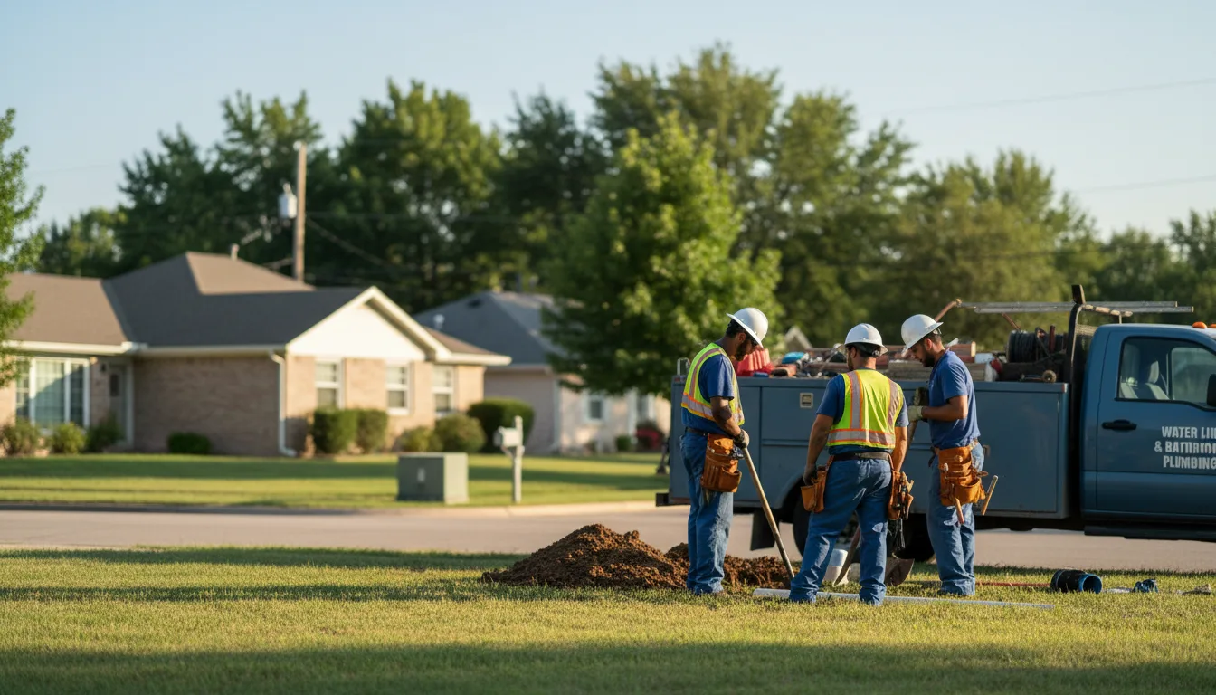 Residential water line and bathroom plumbing service in Thrall, TX